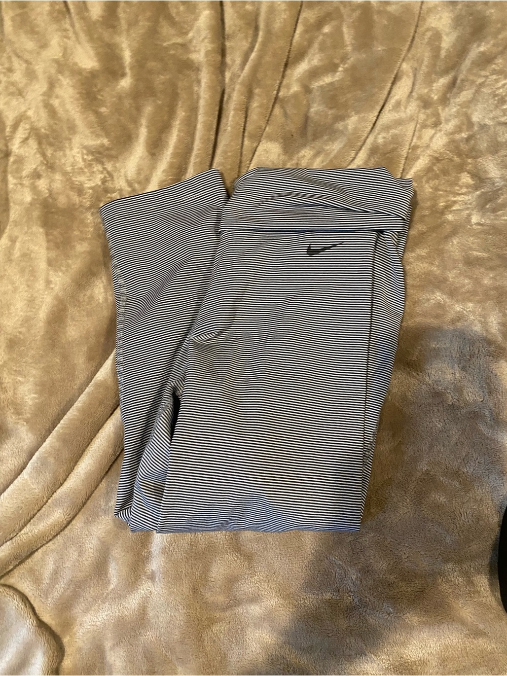 Nike Black and White Striped Women's Leggings